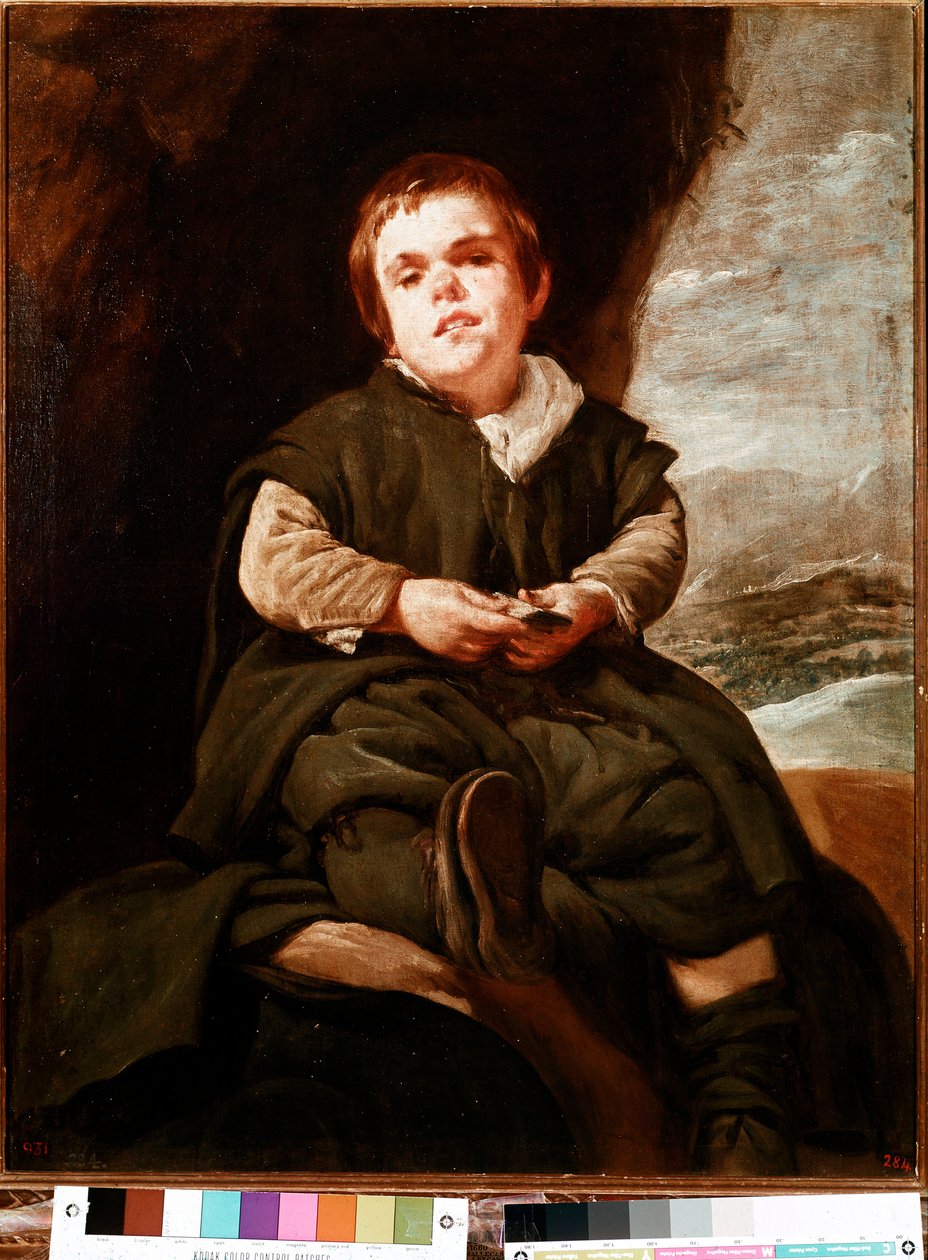 Portræt af Don Francisco Lezcano, dværg ved domstolen i Spanien (olie på lærred af Diego Velázquez