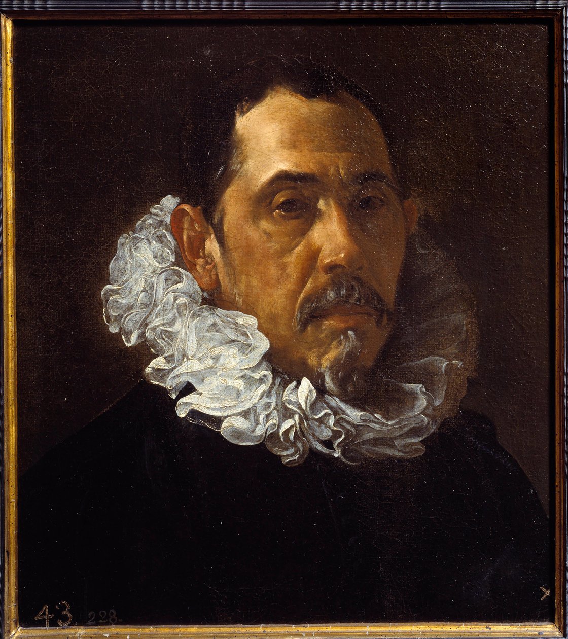 Portræt af Francisco Pacheco, spansk maler (1564-1654). Maleri af Diego Rodriguez de Silva y Velasquez (1599-1660), ca. 1620. Olie på lærred. Mål: 0,40 X 0,36m. Madrid. Prado Museum af Diego Velázquez