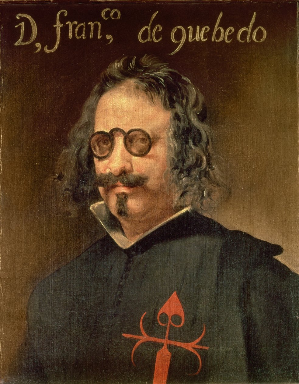 Portræt af Francisco de Quevedo y Villegas (1580-1645) (olie på lærred) af Diego Velázquez