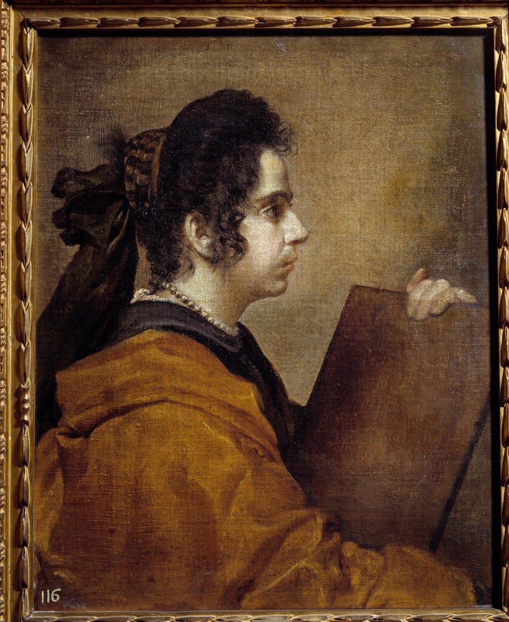 Portræt af Juana Pacheco i Sibyll. Juana Pacheco, datter af maleren Francisco Pacheco (1564-1654) og kommende hustru til Diego Velasquez. Maleri af Diego Rodriguez de Silva y Velasquez (1599-1660) af Diego Velázquez