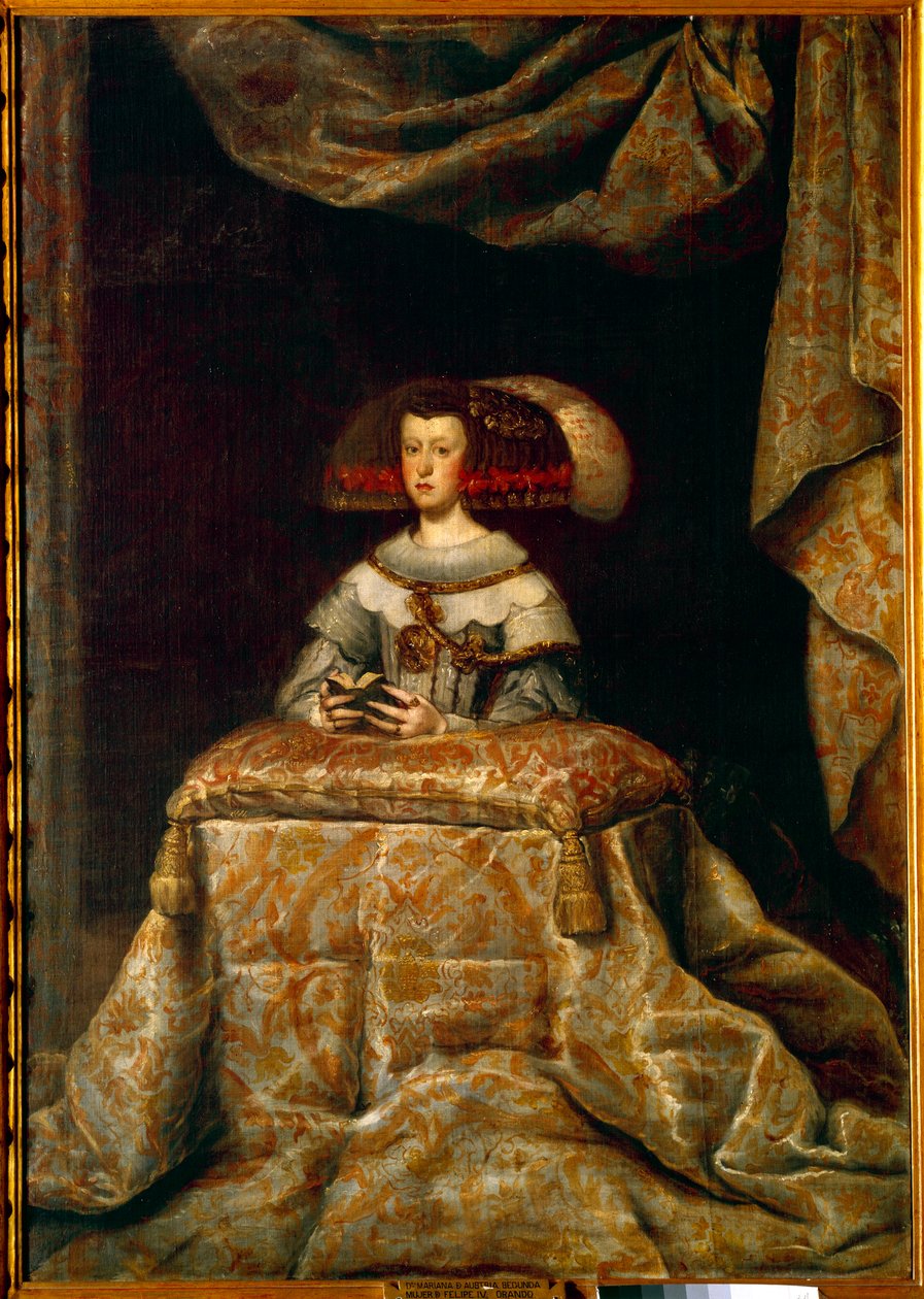 Portræt af Marianne af Østrig (1631-1696) i bøn (Mary Anne eller Mary Anne af Østrig, anden hustru til Filip IV af Spanien). Maleri af Diego Velasquez (1599-1660) ec. esp. af Diego Velázquez