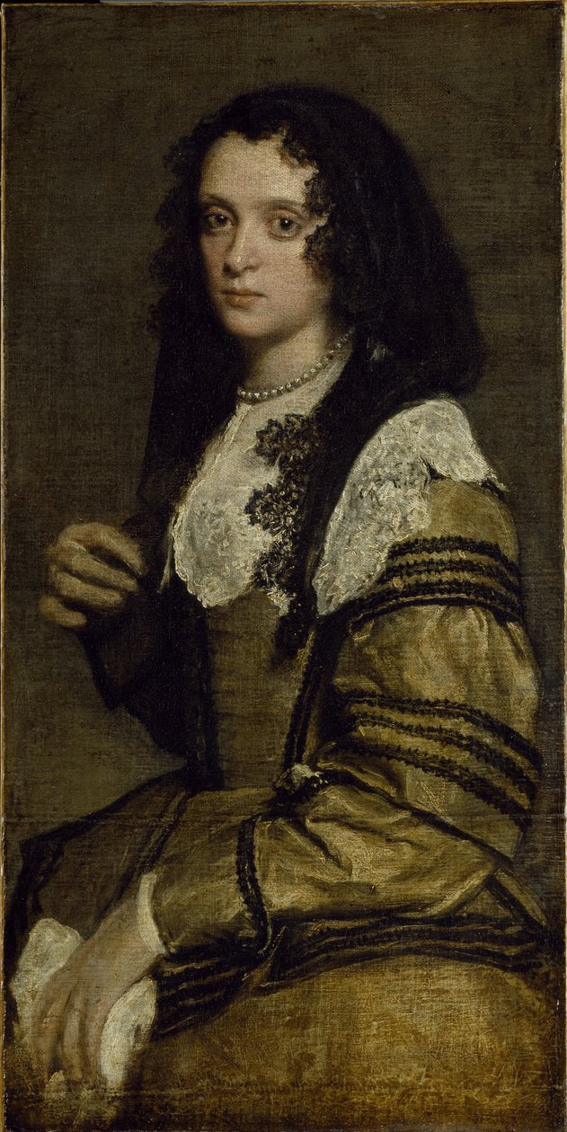 Portræt af en ung dame (olie på lærred) af Diego Velázquez