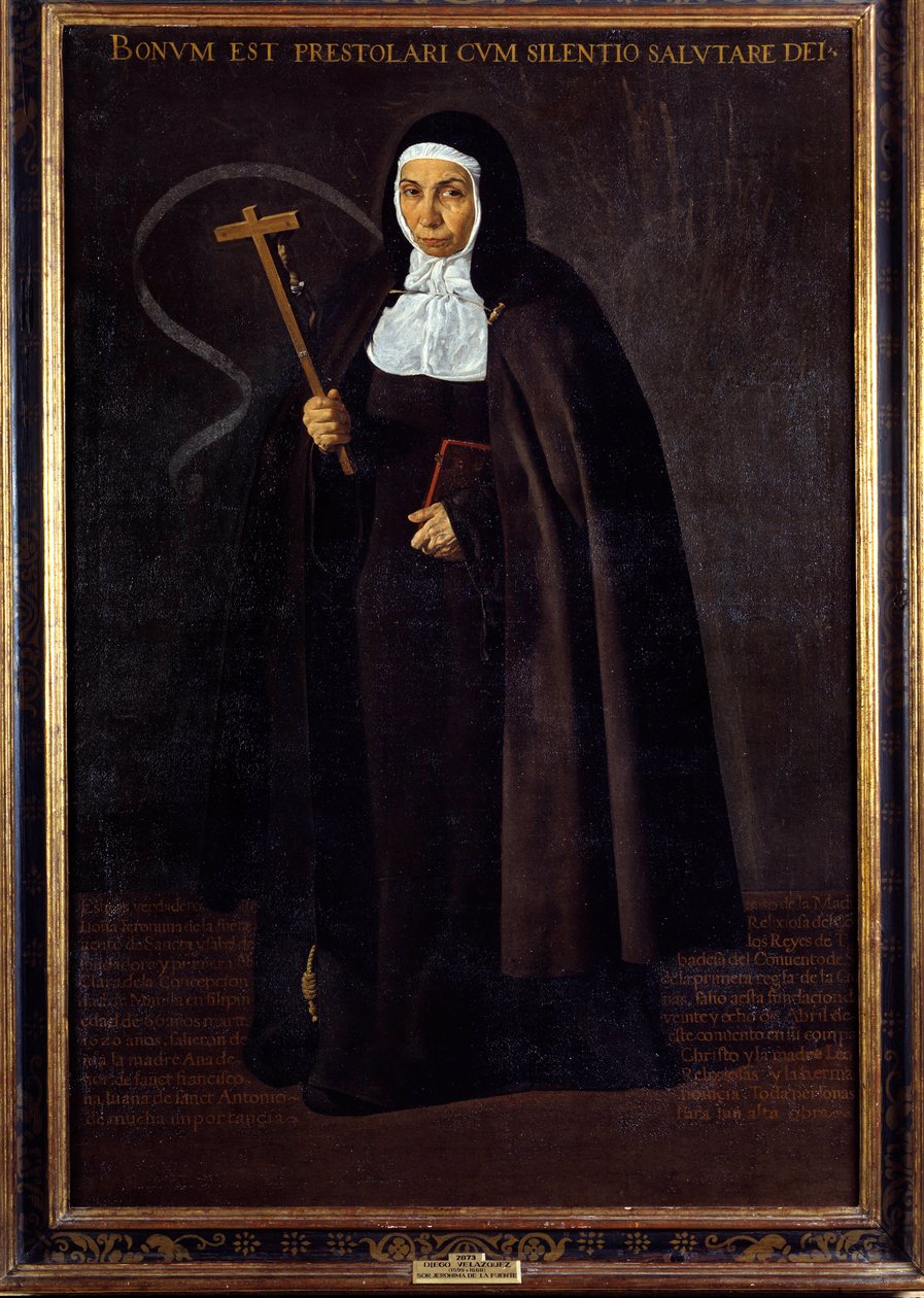 Portræt af mor Jeronima de la Fuente. Maleri af Diego Rodriguez de Silva y Velasquez (1599-1660) af Diego Velázquez