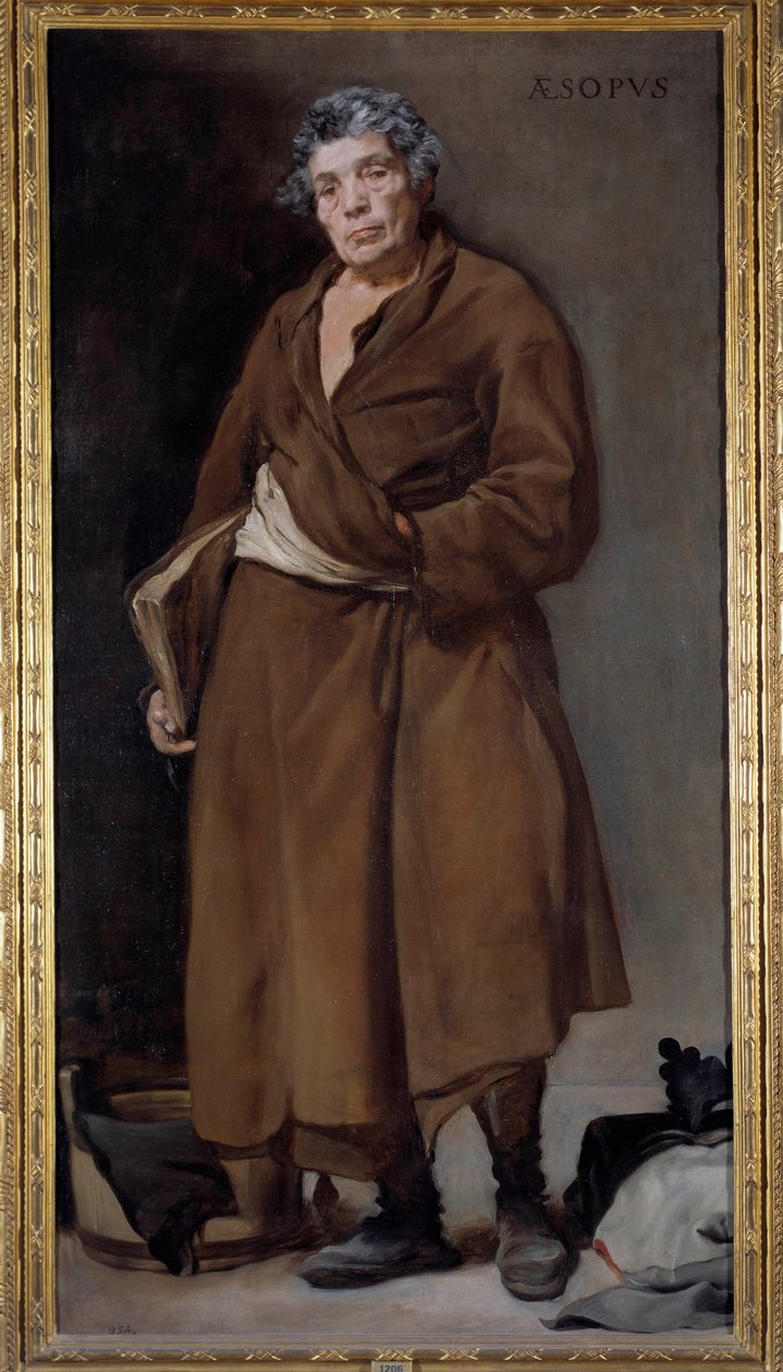 Portræt af den græske forfatter Esop (Esop og Esop, 6. århundrede f.Kr.), som opfandt fabelmaleriet af Diego Rodriguez de Silva y Velazquez (1599-1660) af Diego Velázquez