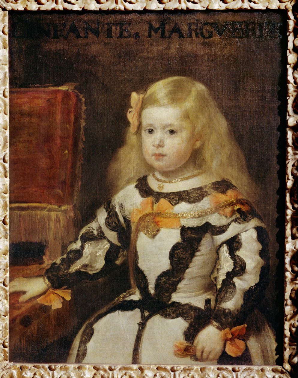 Portræt af infanta Margarita Teresa, datter af Felipe IV, konge af Spanien ... af Diego Rodriguez de Silva y Velazquez