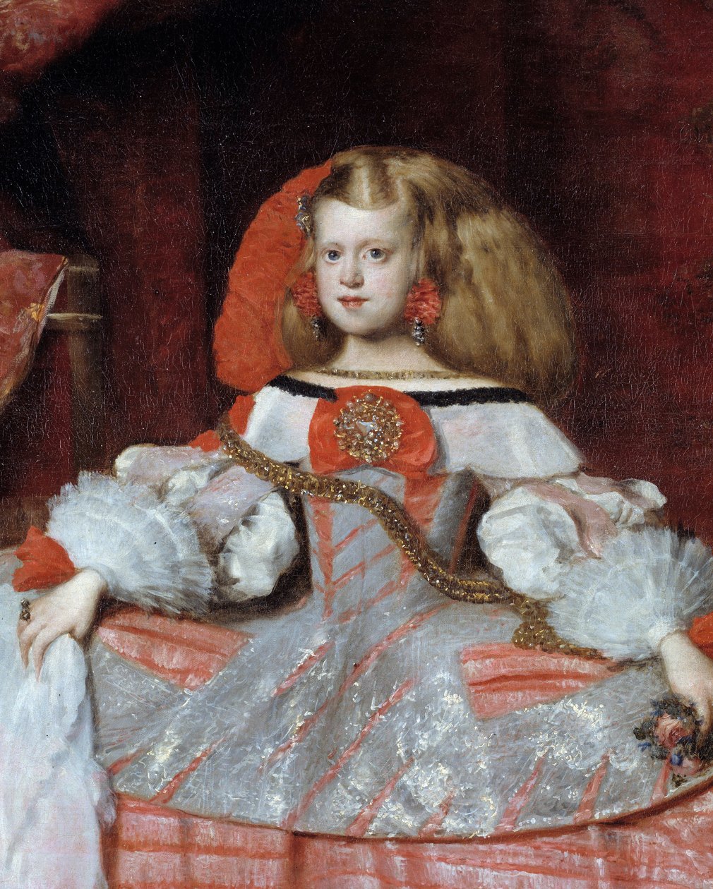 Portræt af spædbarnet Margarita af Østrig (1651-1673), datter af Philip IV Detail. Maleri af Diego Velasquez (1599-1660), ca. 1659. Dim. 2,12x1,47m. Madrid, Prado-museet. af Diego Velázquez