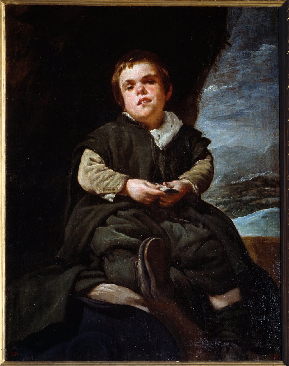 Portræt af narren Francisco Lezcano, sagde barnet af Vallecas. Maleri af Diego Velasquez (Velazquez af Diego Velázquez