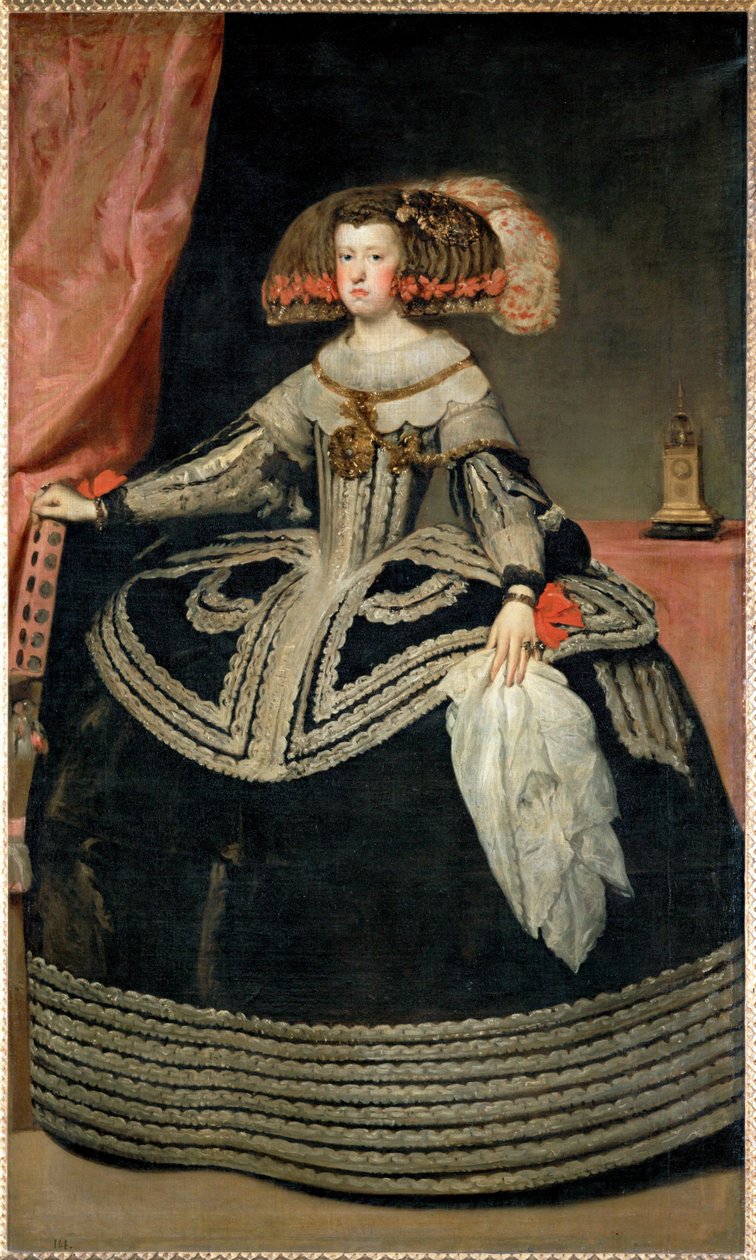 Dronning Maria Anna af Østrig, gift med kong Filip IV af Spanien, datter af kejser Ferdinand III ... af Diego Rodriguez de Silva y Velazquez