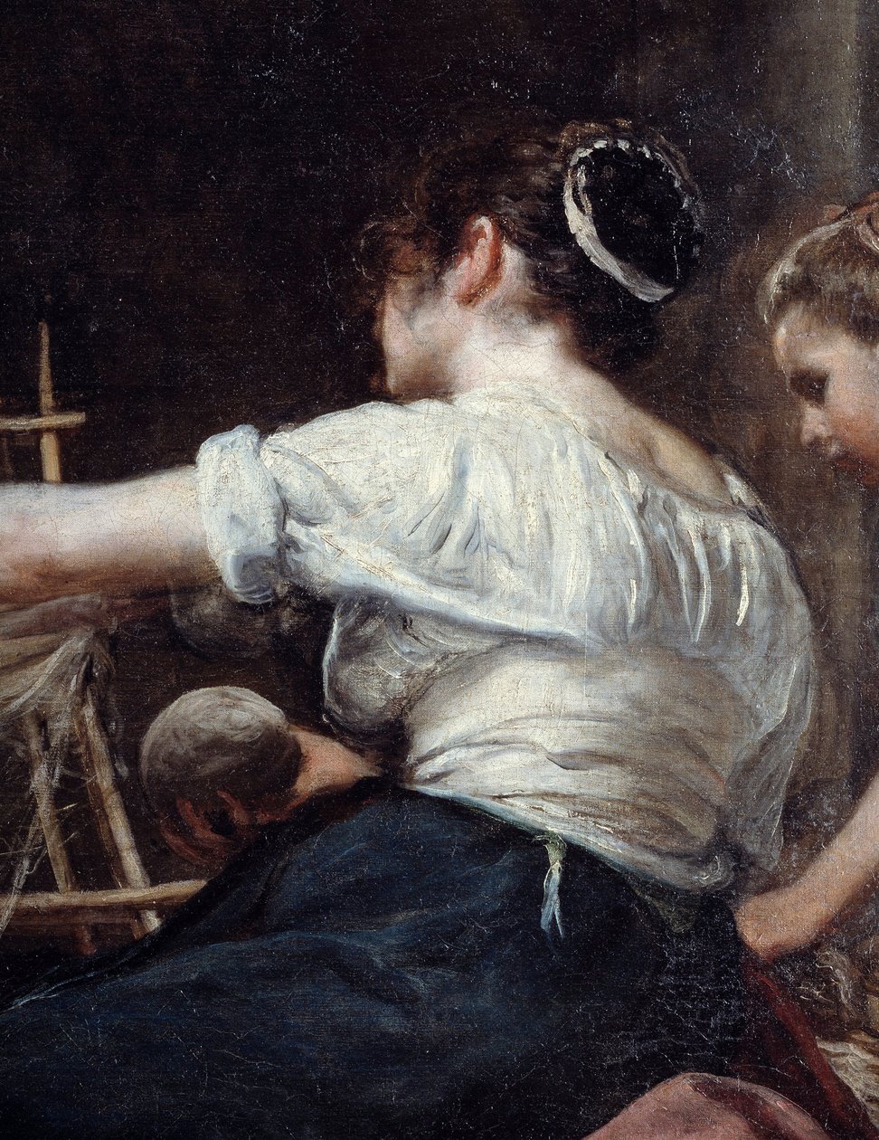 Spinnerne eller Arachne Detail-fabelen om en rygarbejder. Maleri af Diego Rodriguez de Silva y Velasquez (1599-1660), ca. 1653. Søn 2,2x2,89 m Madrid, Pradomuseet af Diego Velázquez