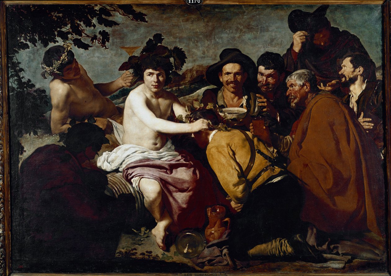 Bacchus eller alkoholikernes triumf (olie på lærred af Diego Velázquez