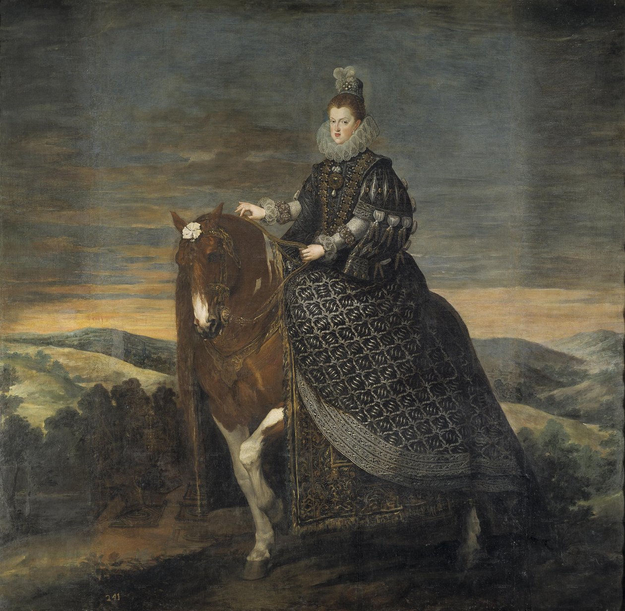 Ridesportræt af Margarita af Østrig af Diego Velázquez