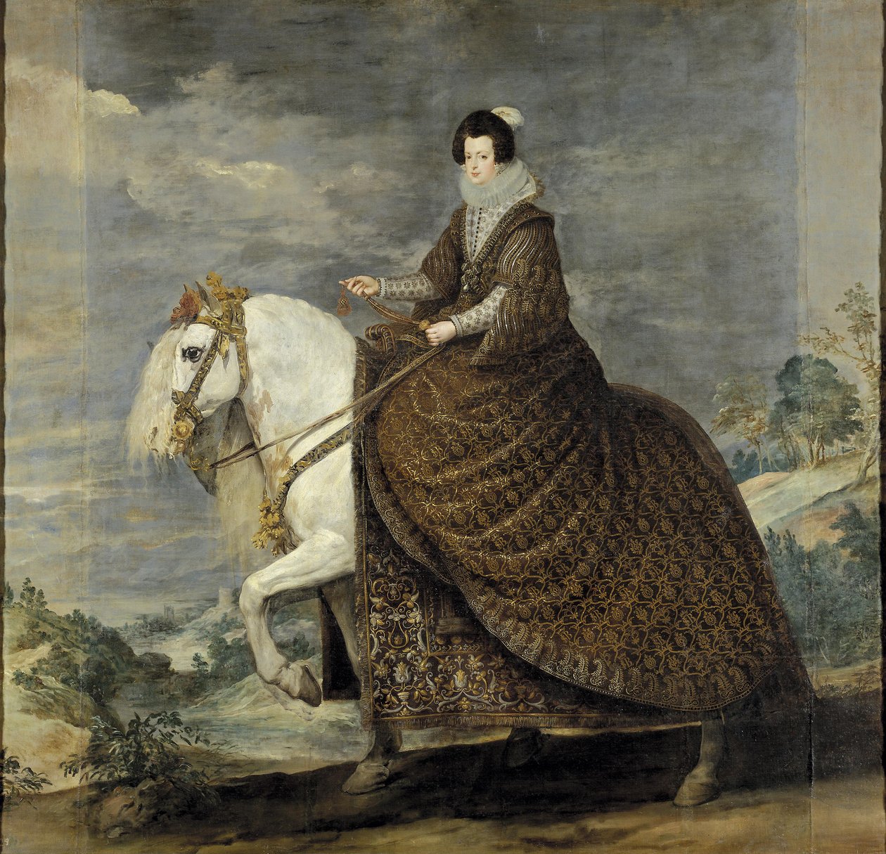 Dronning Elizabeth af Bourbon til hest af Diego Velázquez