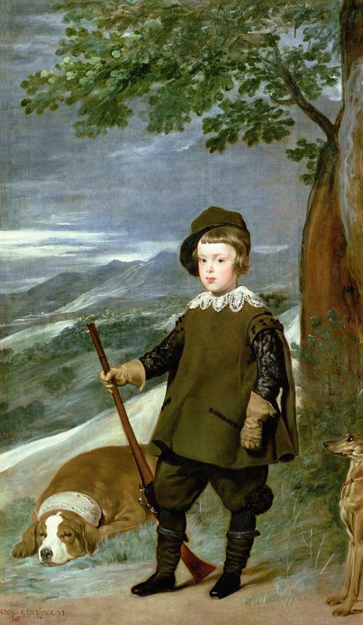 Prins Balthasar Carlos (1629-49) klædt ud som en jæger, 1635-36 af Diego Velázquez