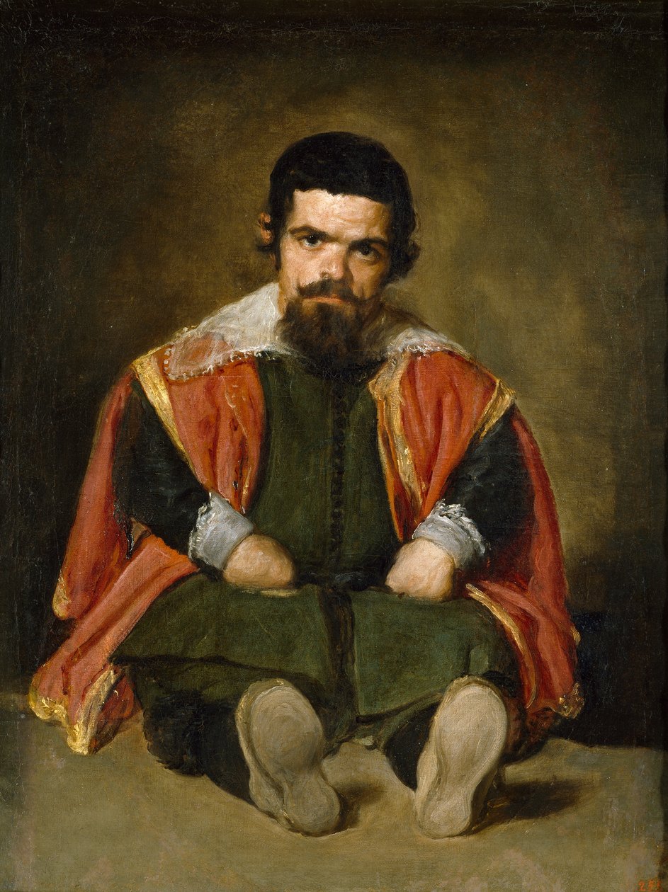 Spansk: El bufón el Primo Portræt af Sebastián de Morra af Diego Velázquez