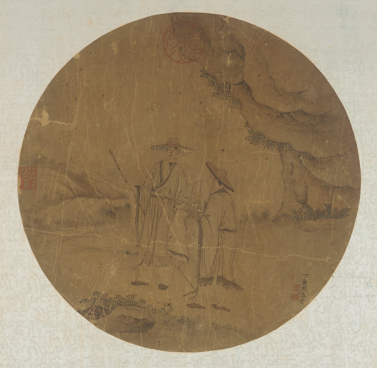 Landskab: to figurer, Qing-dynastiet, 1700-tallet. af Ding Guanpeng
