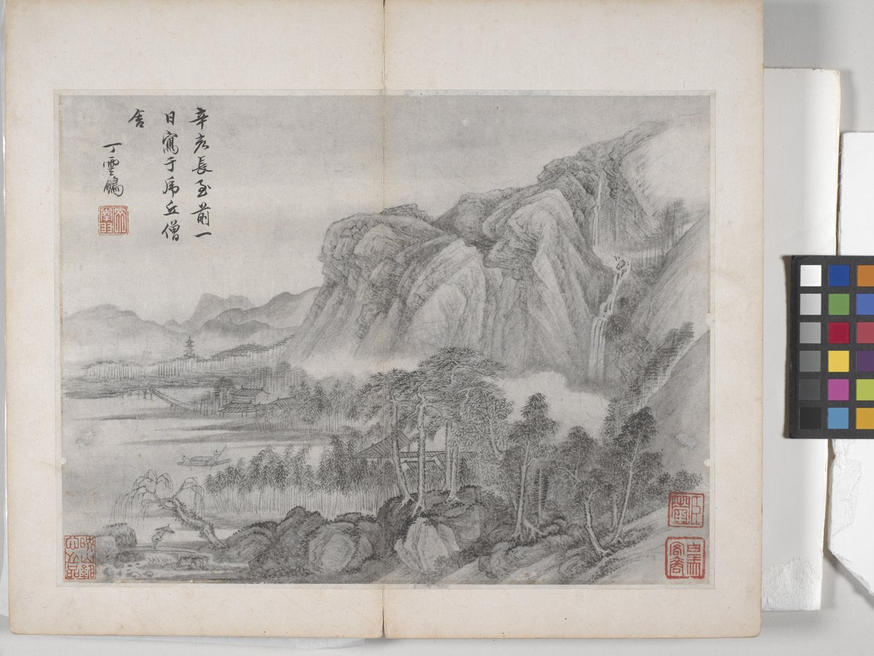 Album Of Landscape Paintings (blæk på papir) af Ding Yunpeng