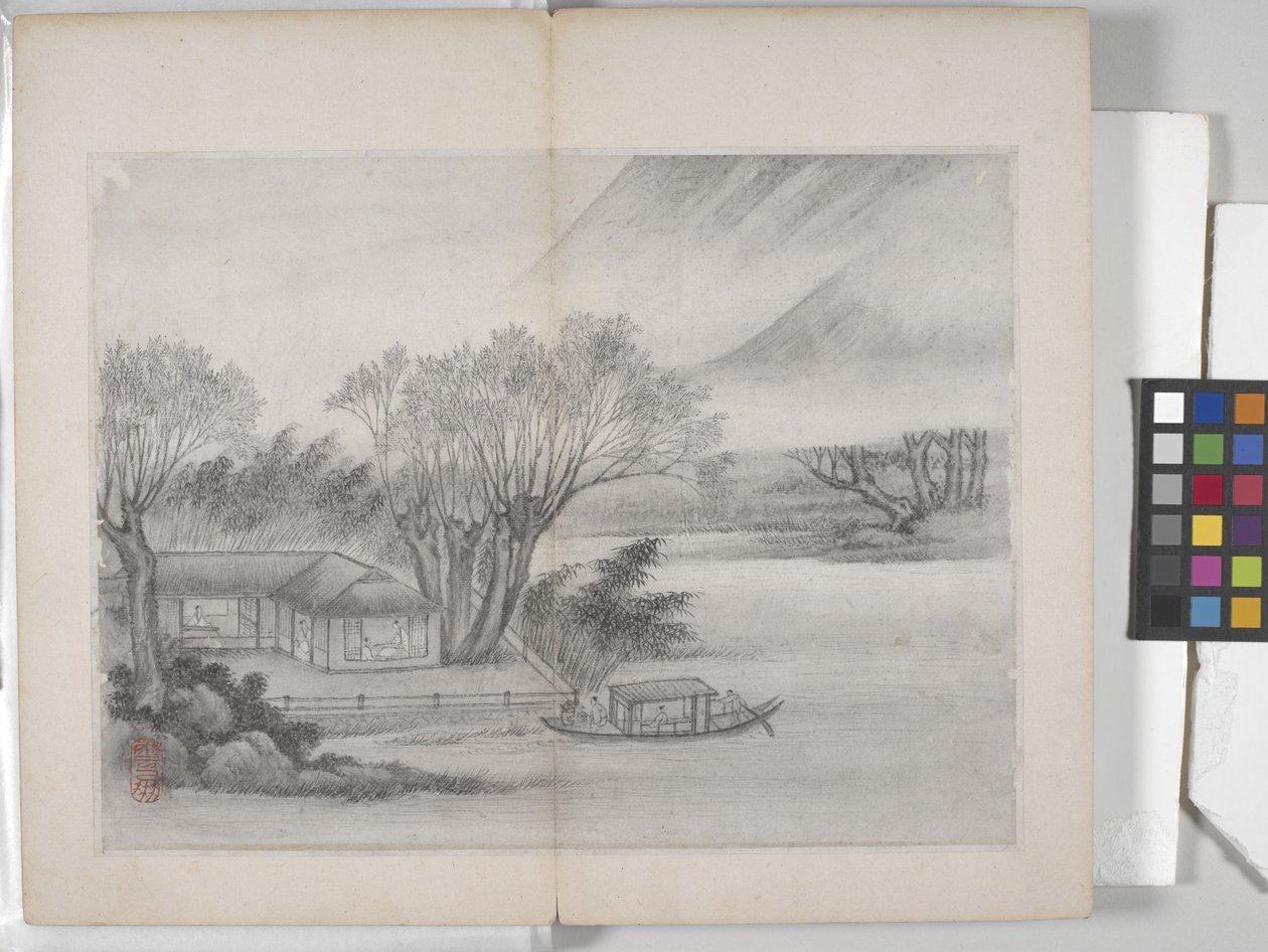 Album Of Landscape Paintings (blæk på papir) af Ding Yunpeng
