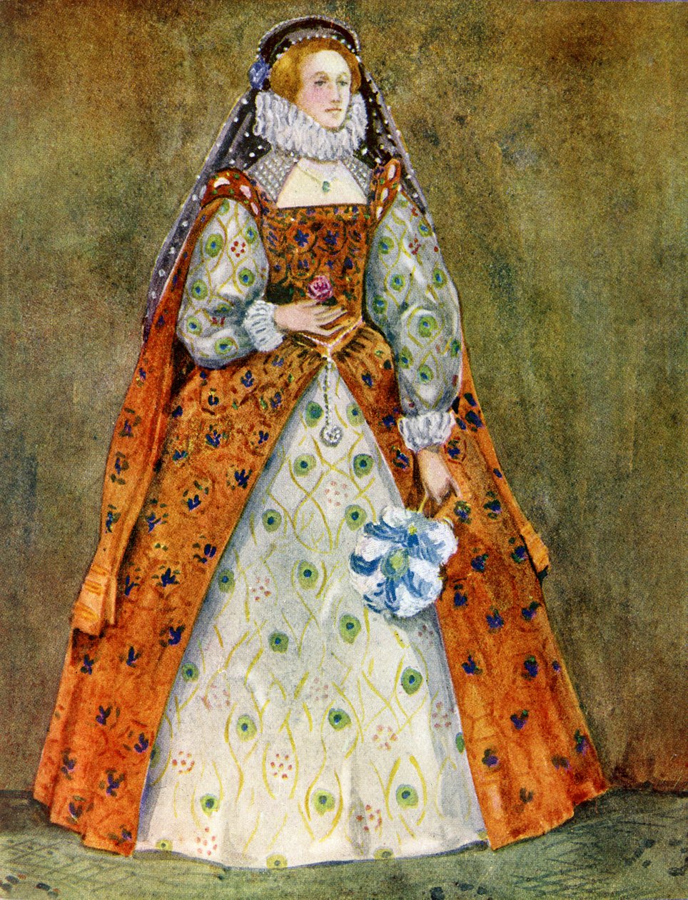 Kvinders kostume under Elizabeth I (1558-1603) af Dion Clayton Calthrop