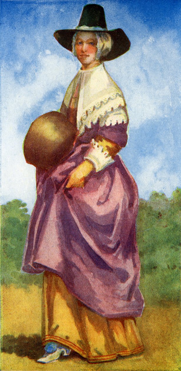Kvinders kostume under Cromwells regeringstid (1649-1660) af Dion Clayton Calthrop