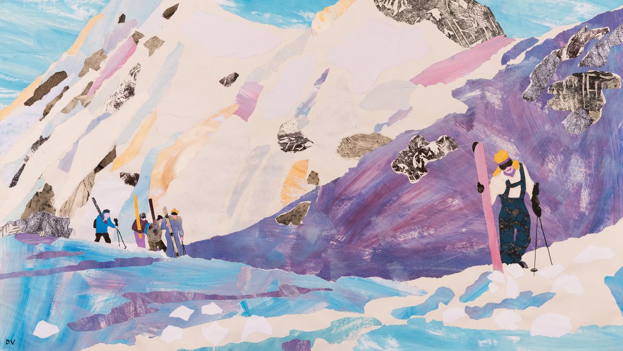 Climbing for the Powder, 2015 (collage) af Dione Verulam