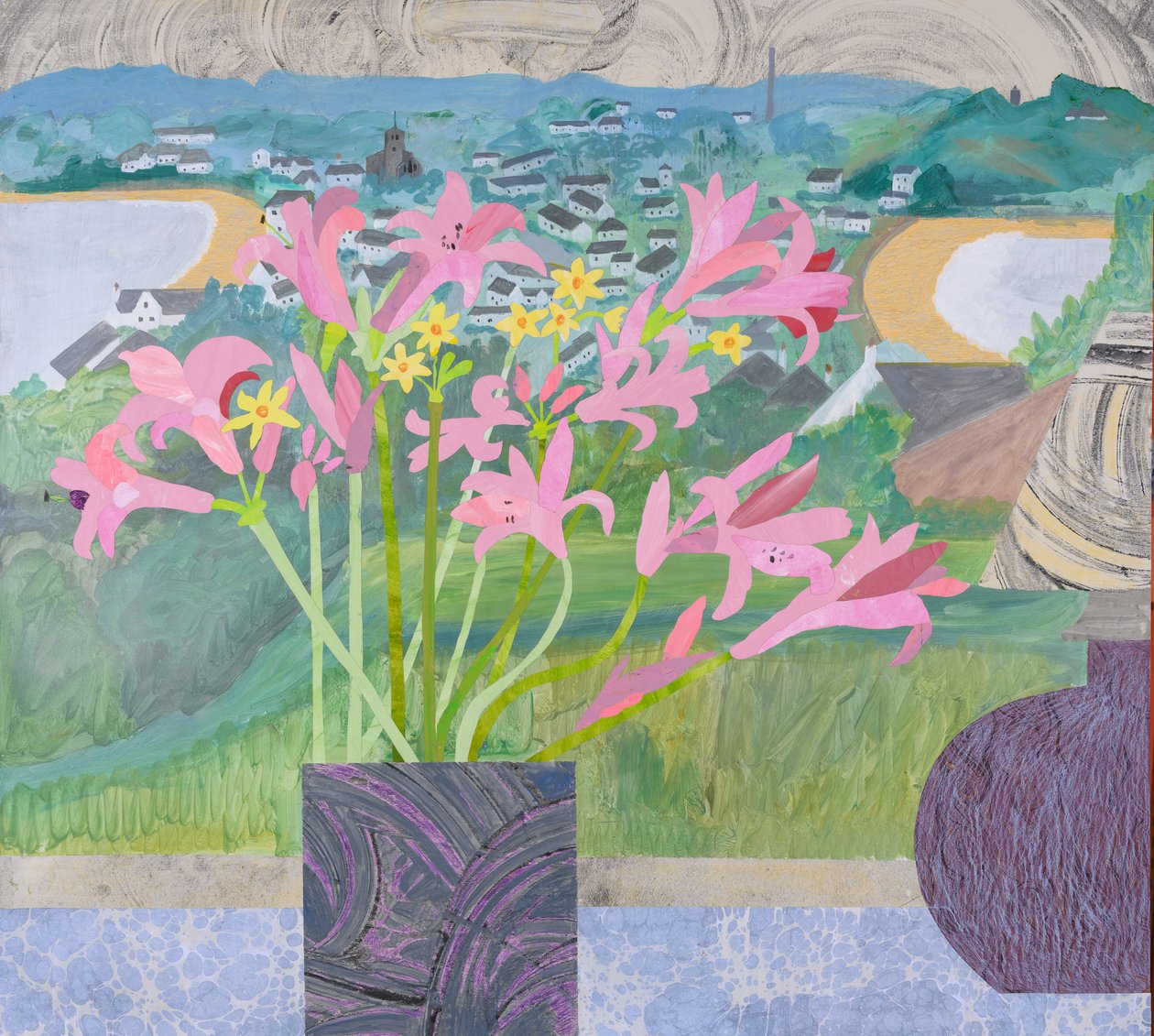 Liljer i Scillies (collage) af Dione Verulam