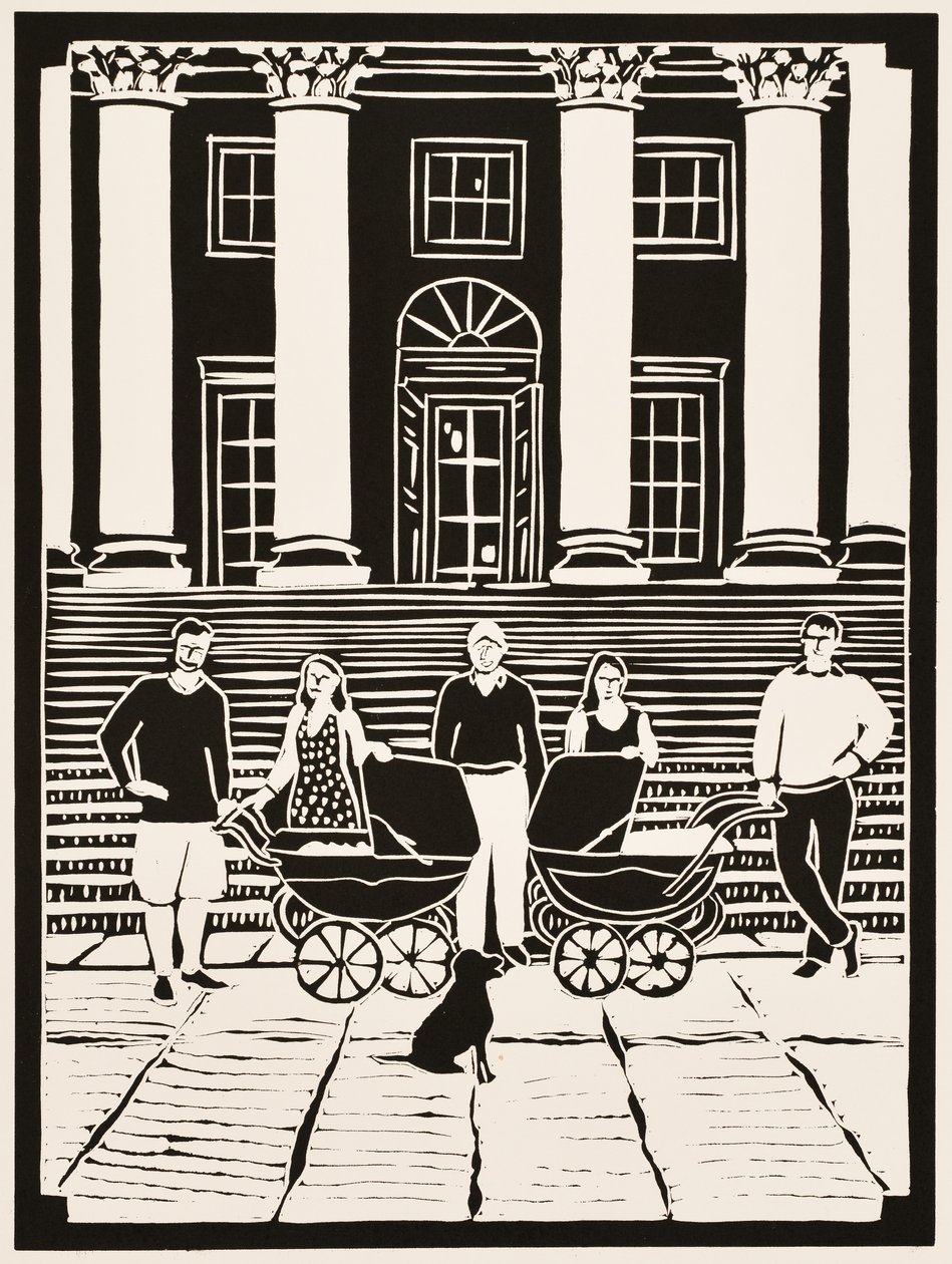 Årets måneder: August, 2012 (linoleumssnit) af Dione Verulam