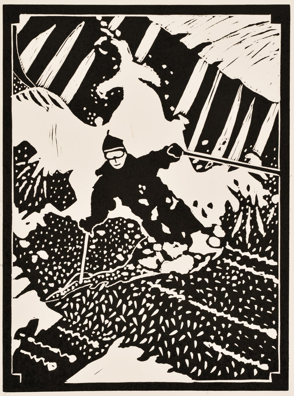 Årets måneder: Februar, 2012 (linoleumssnit) af Dione Verulam