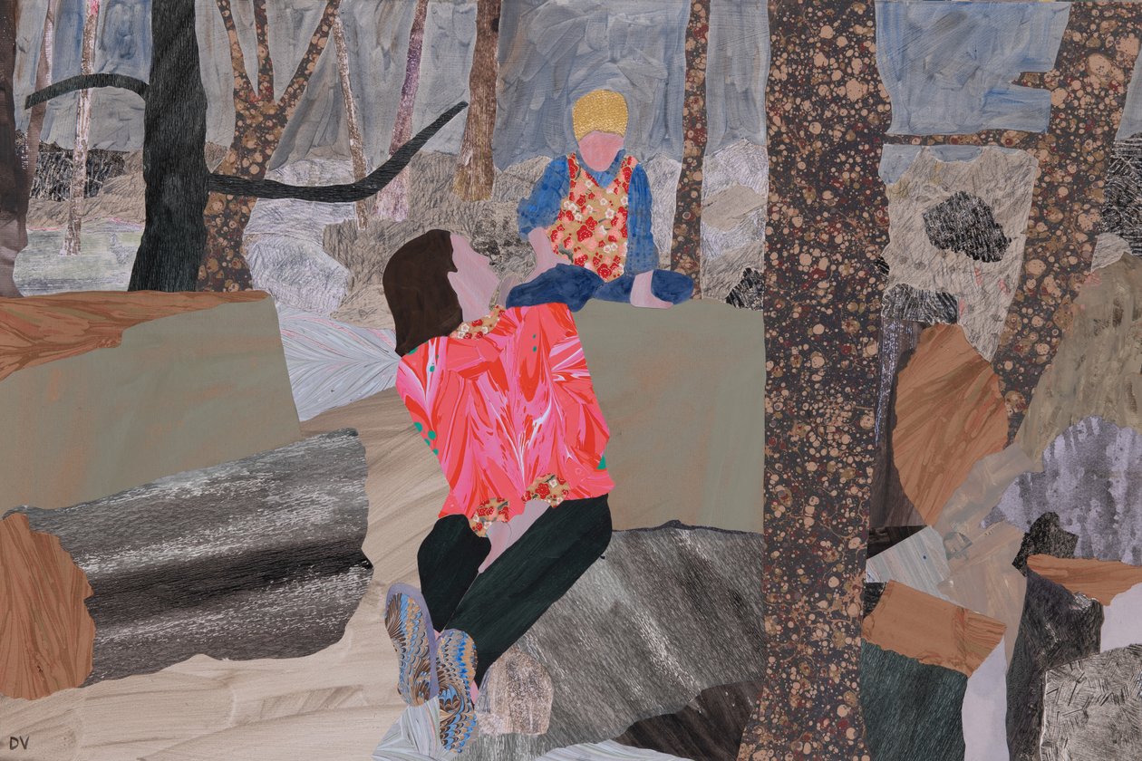Mor og søn (Prae Wood) (collage) af Dione Verulam