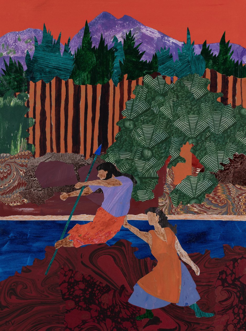 Forhandling inden for ægteskabet (collage) af Dione Verulam