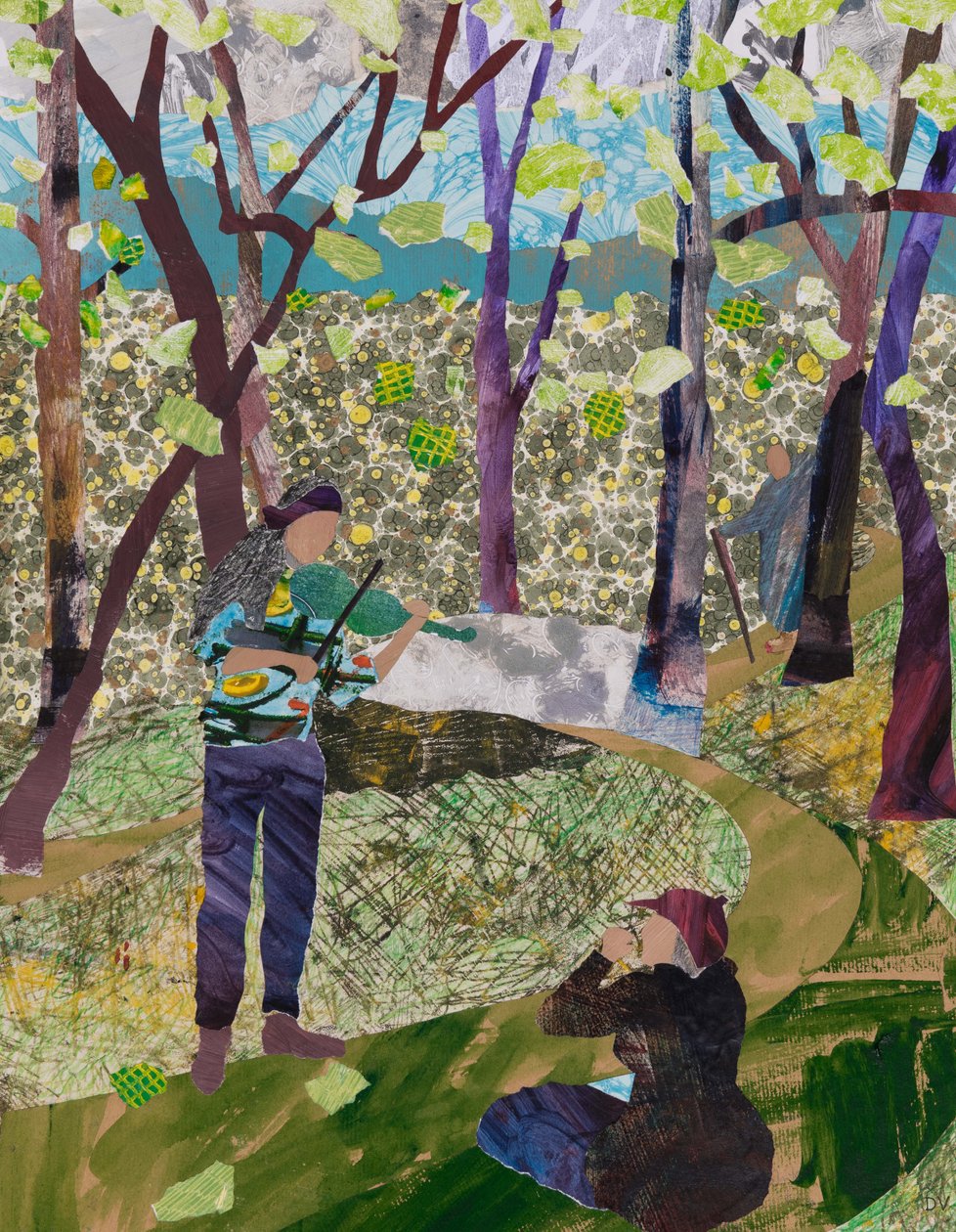 At spille til fuglesang (collage) af Dione Verulam