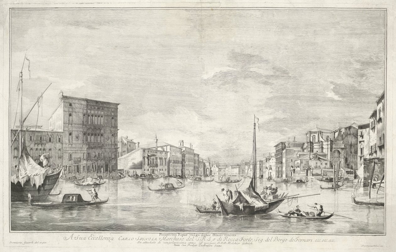 Canal Grande i Venedig af Dionigi Valesio