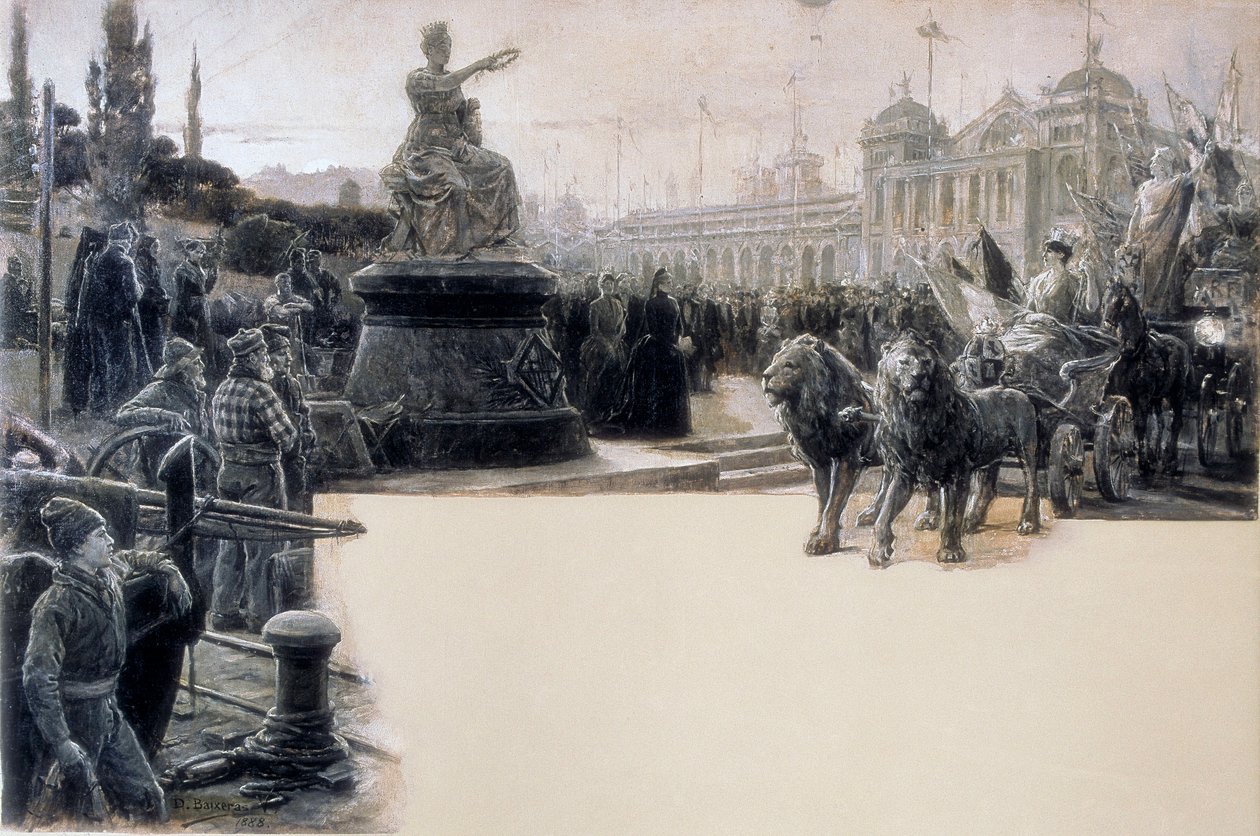Allegori af verdensudstillingen fejret i Barcelona i 1888, Illustration af Dionis Baixeras y Verdaguer (1862-1943) af Dionisio Baixeras Verdaguer