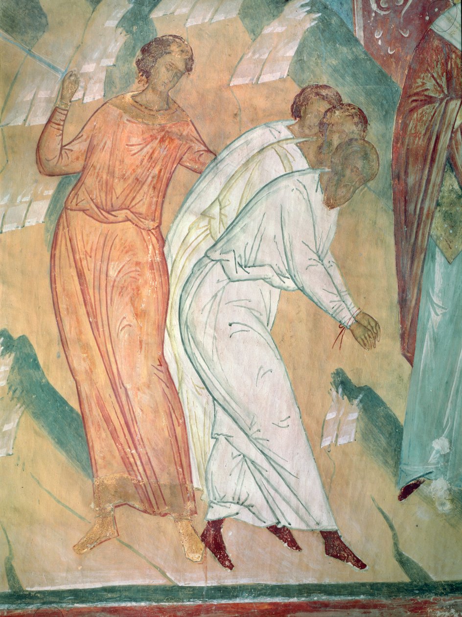Tre mænd reddet fra sværdet, detalje af scener fra St. Nicholas of Myras liv, 1502-04 af Dionysius
