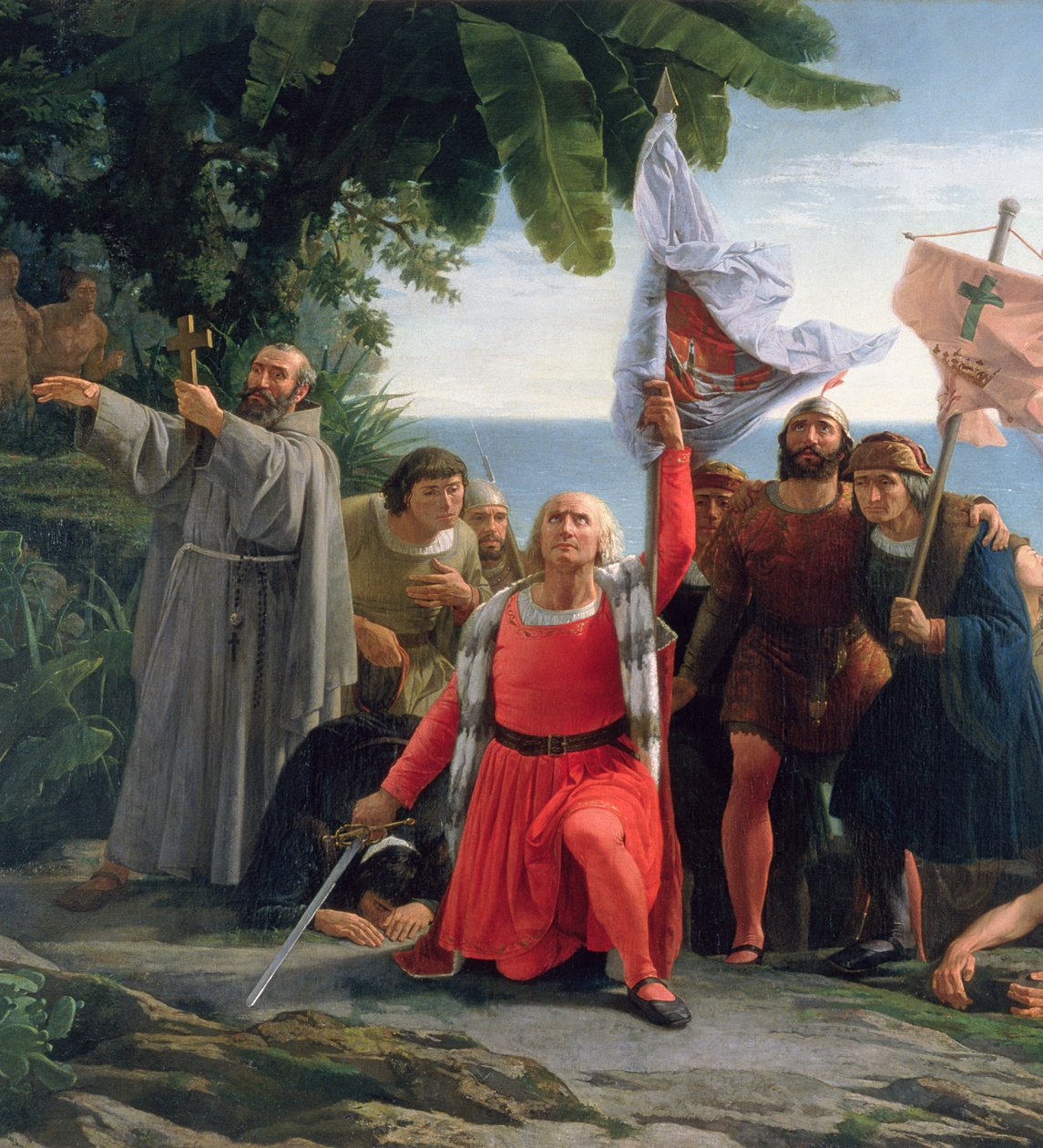 Christopher Columbus (1450-1506) første landgang i Amerika, 1862 af Dioscoro Teofilo Puebla Tolin