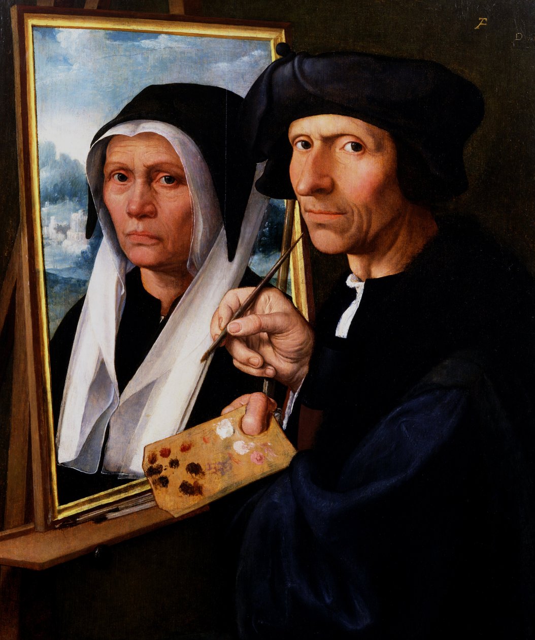 Jacob Cornelisz. van Oostsanen Maler et portræt af sin kone af Dirck Jacobsz