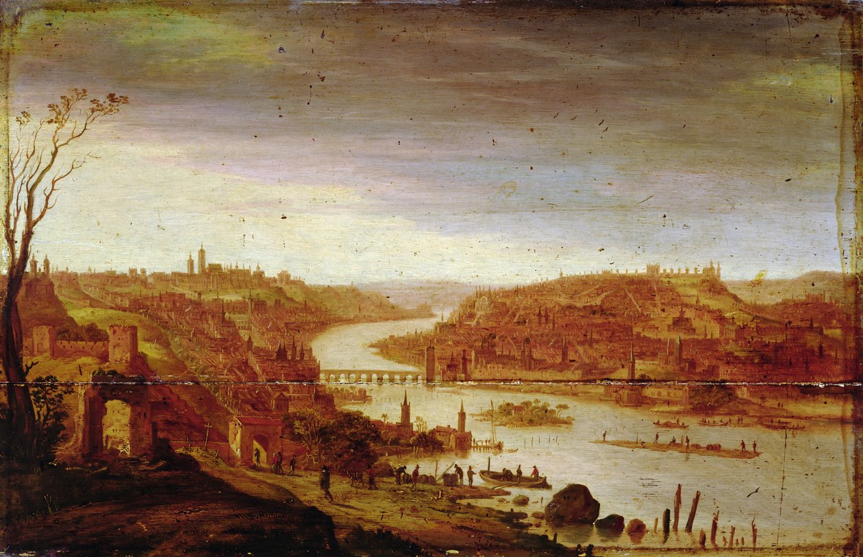 Udsigt over Prag (urestaureret version, se også 57946) af Dirck Verhaert
