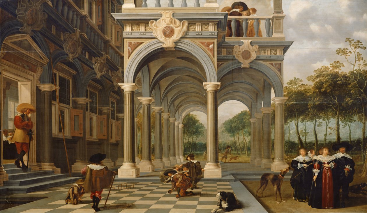 Keglespillere, 1637 af Dirck van Delen