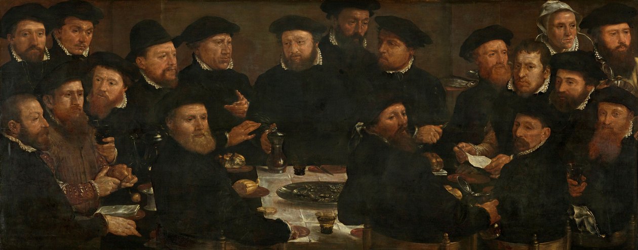 Banket for atten Amsterdam-gardister fra Squad L, kendt som "The Perch Eaters", 1566 af Dirck Barendsz