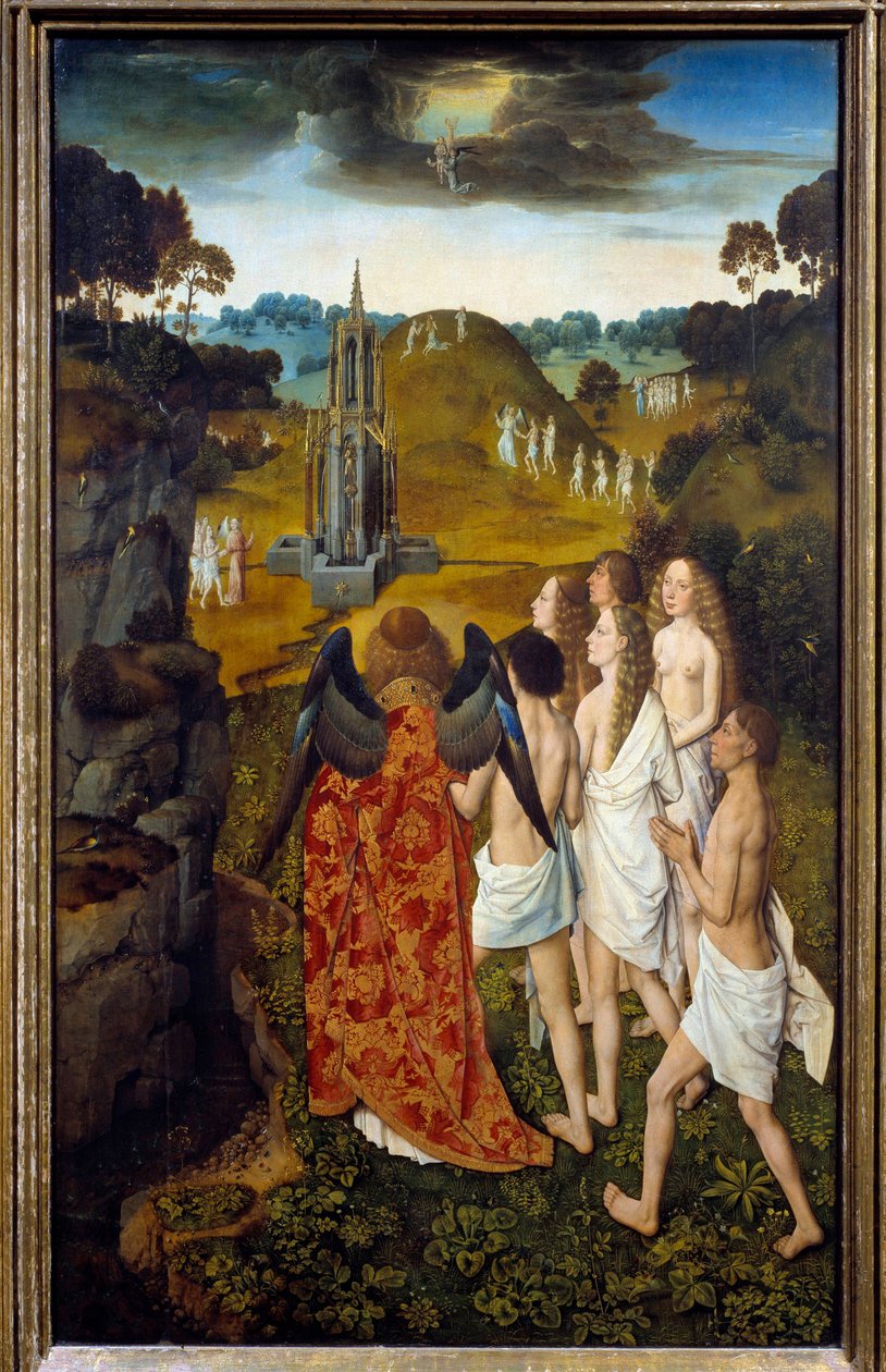 Vejen til himlen eller opstigningen af ​​det udvalgte maleri på træ af Dirck (Dieric, Dirk) Bouts le Vieux (den ældre) (1410-1475) 1450 Søn. 1,15x0,7 m Lille, Museum for Skønne Kunster af Dirck Bouts
