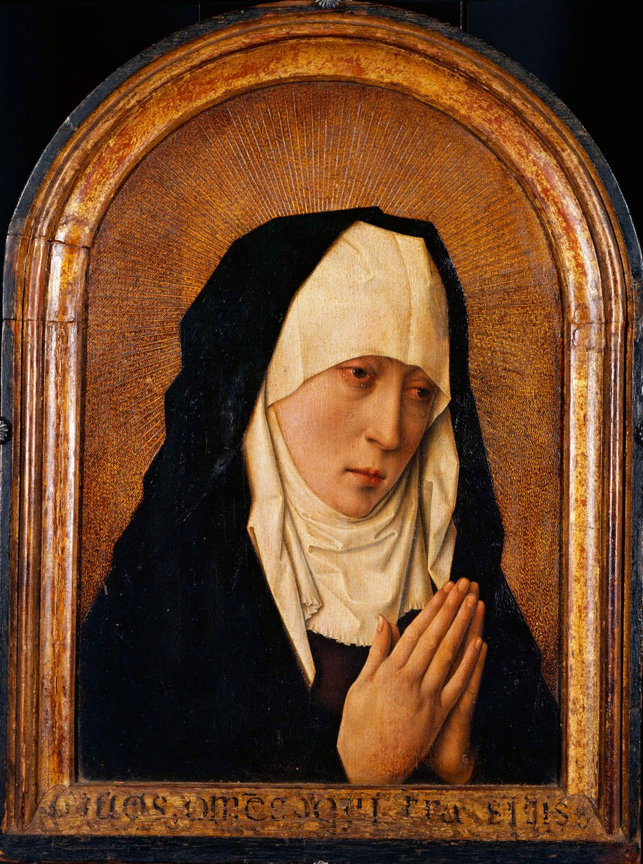 ""Mater Dolorosa"" Peinture de Dirk Bouts (1410/20-1475) - Olie på træ Dim 45x31 cm National Museum of Western Art, Tokyo af Dirck Bouts