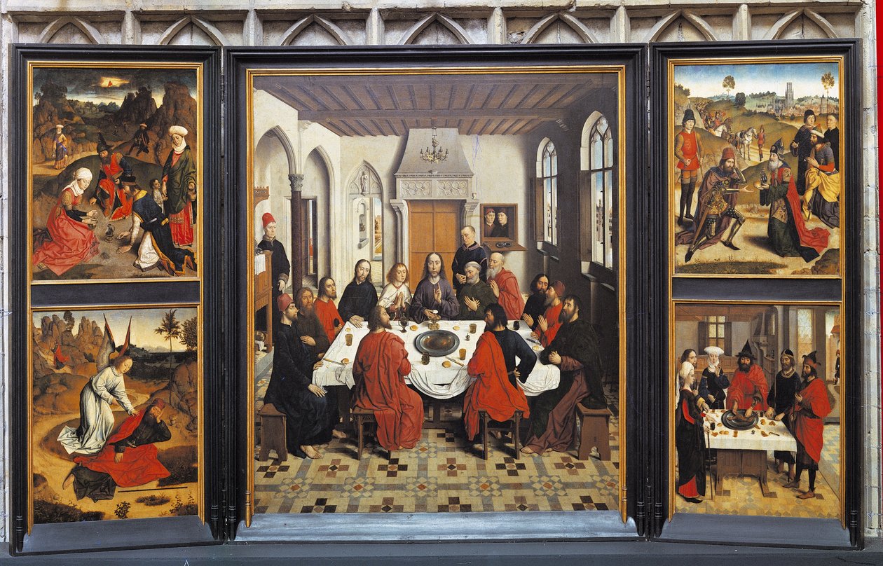 Malerier af den sidste nadver, Louvain, Flamsk Brabant, Flandern, Belgien af Dirck Bouts