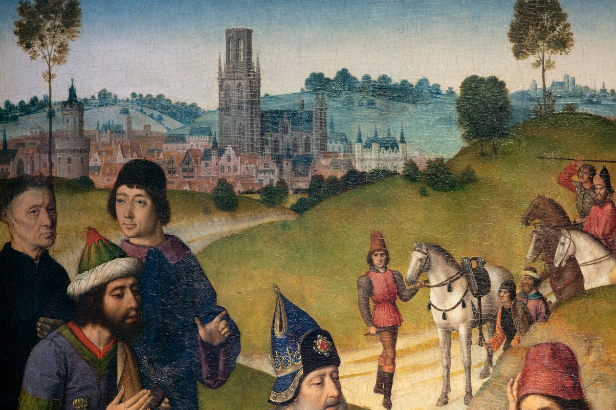 Sognekirke (Parochiekerk Sint-Pieter). Maleri. Sidste aftensmad. Dirk Bouts. 1464-1468. Detalje. Venstre panel. af Dirck Bouts