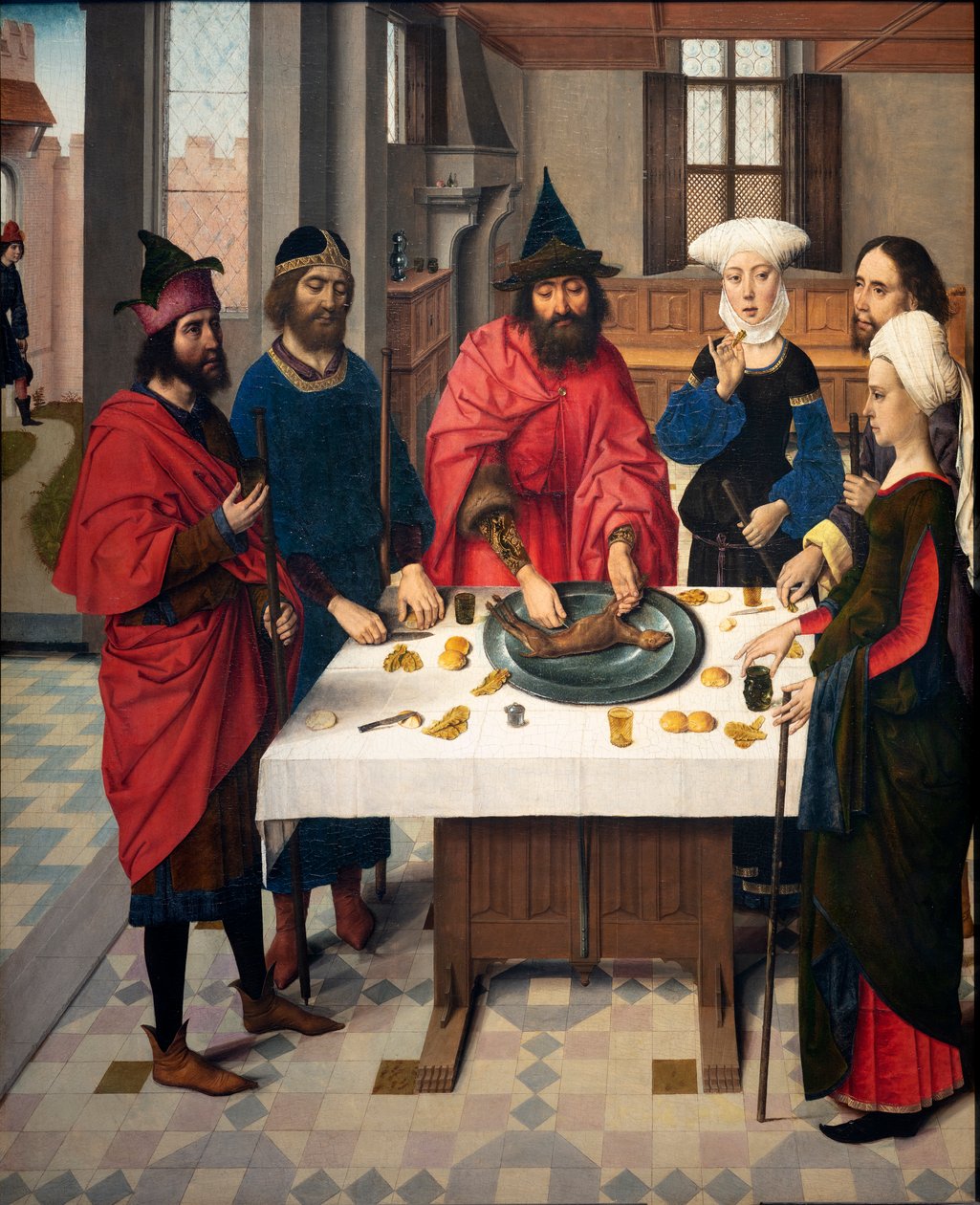 Sognekirke (Sankt Peter Sognekirke). maleri. Sidste aftensmad. Dirk Bouts. 1464-1468. Detalje. Venstre panel. af Dirck Bouts