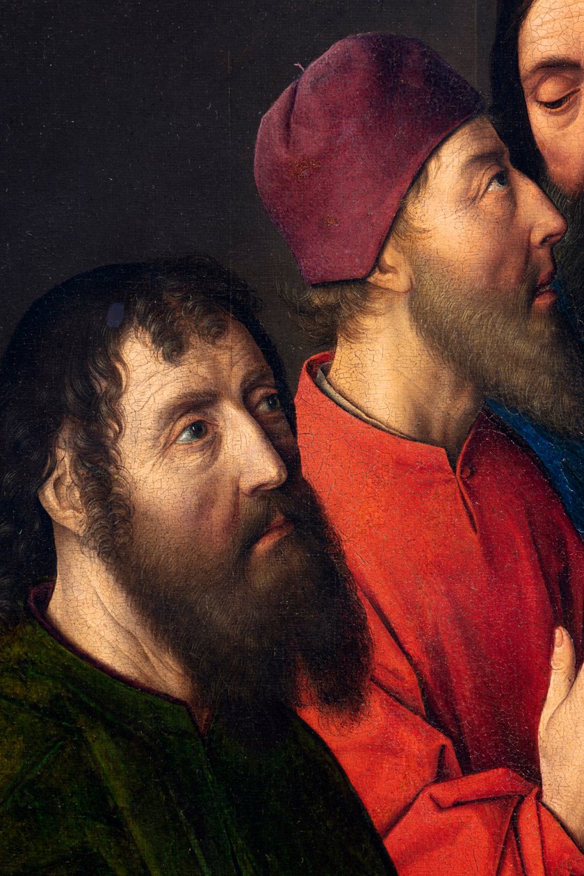 Sognekirke (Sankt Peter Sognekirke). maleri. Sidste aftensmad. Dirk Bouts. 1464-1468. Detalje. Central panel. af Dirck Bouts