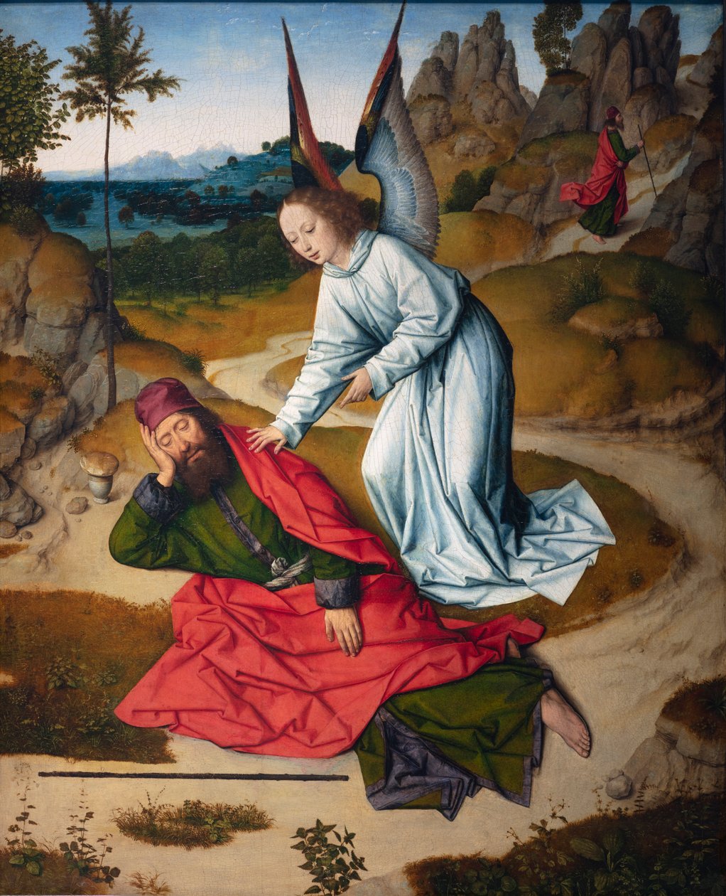 Sognekirke (Parochiekerk Sint-Pieter). Maleri. Sidste aftensmad. Dirk Bouts. 1464-1468. Detalje. Højre panel. af Dirck Bouts