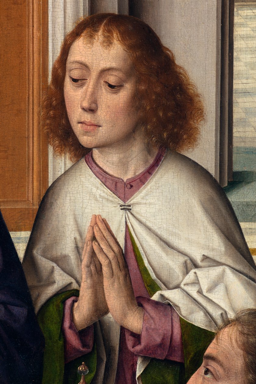 Sognekirke (Sankt Peter Sognekirke). maleri. Sidste aftensmad. Dirk Bouts. 1464-1468. Detalje. Central panel. af Dirck Bouts