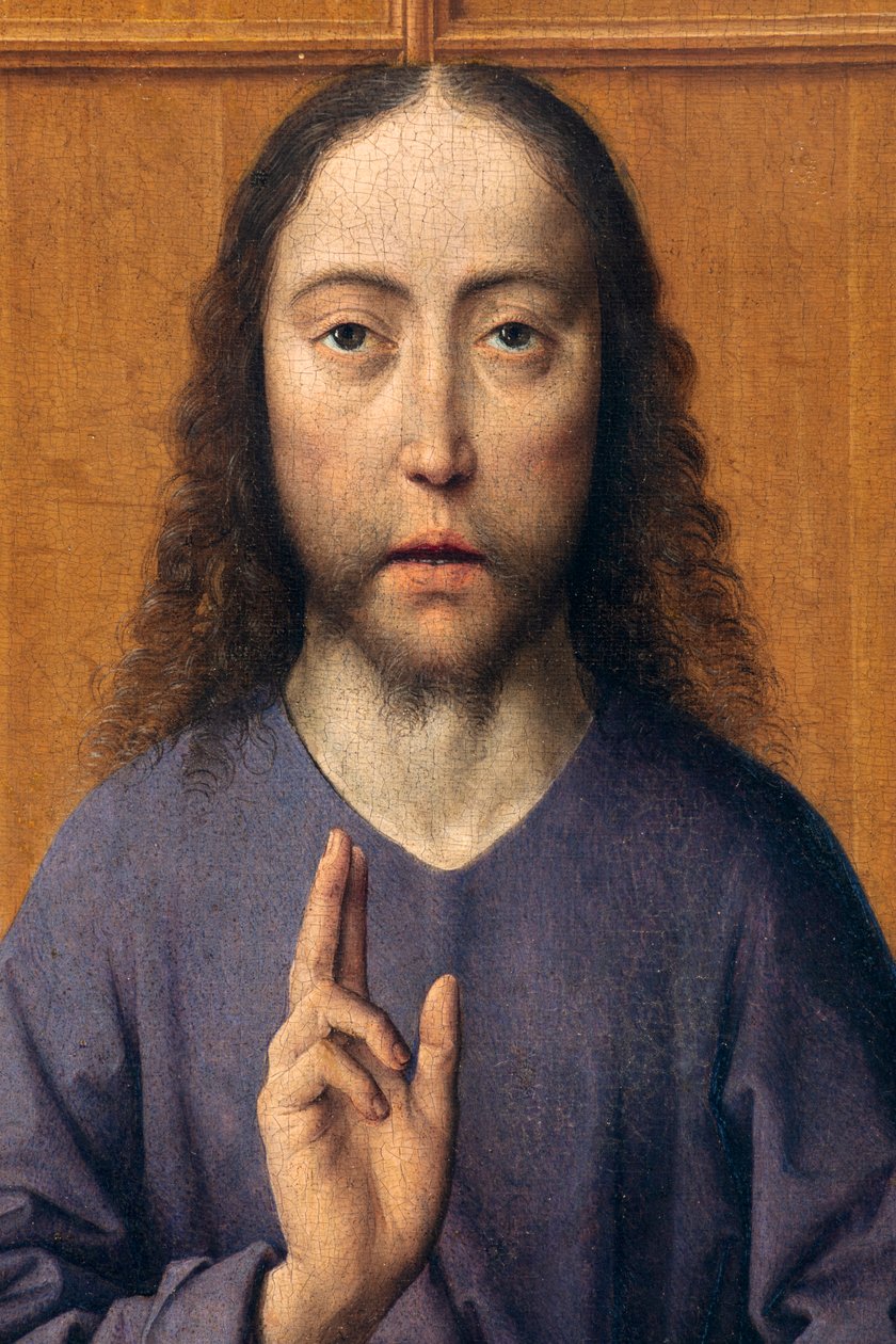 Sognekirke (Sankt Peter Sognekirke). maleri. Sidste aftensmad. Dirk Bouts. 1464-1468. Detalje. Central panel. af Dirck Bouts