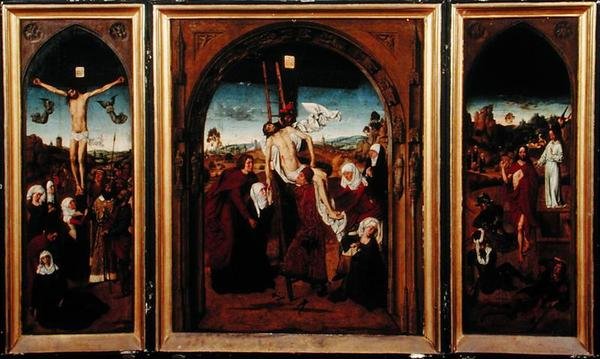 Passion Triptykon (olie på panel) af Dirck Bouts