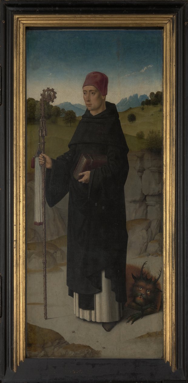 St. Bernard, venstre panel fra Triptykonen af St. Erasmus, ca. 1460 (olie på panel) af Dirck Bouts