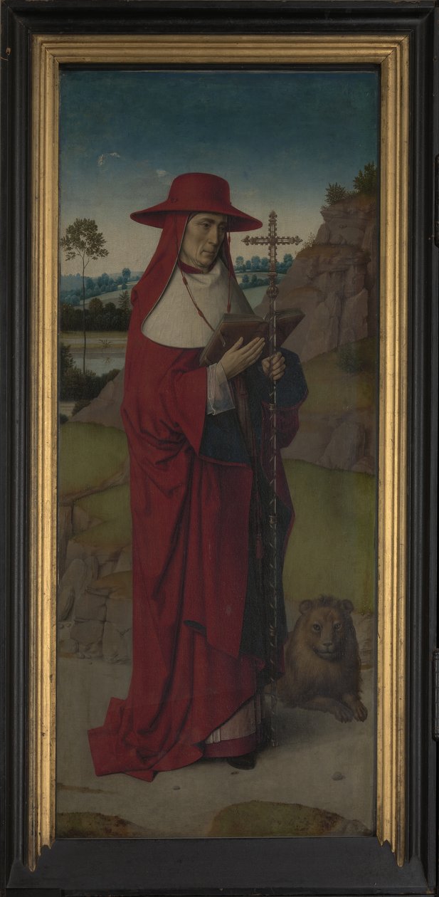 Skt. Hieronymus, højre panel fra Triptykonen af St. Erasmus, ca. 1460 (olie på panel) af Dirck Bouts